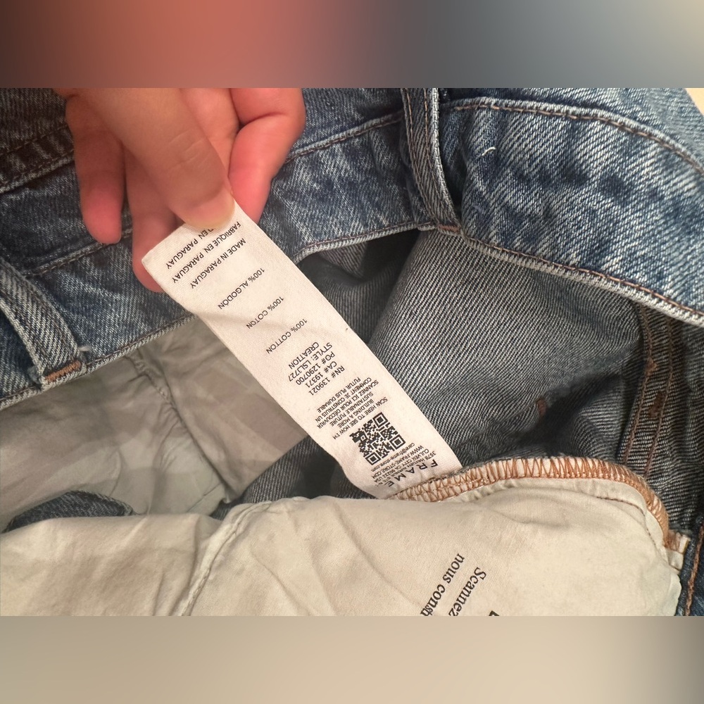 FRAME $258 Le Slouch Straight Leg Jeans In Blue Wash Size 25 - Picture 11 of 11